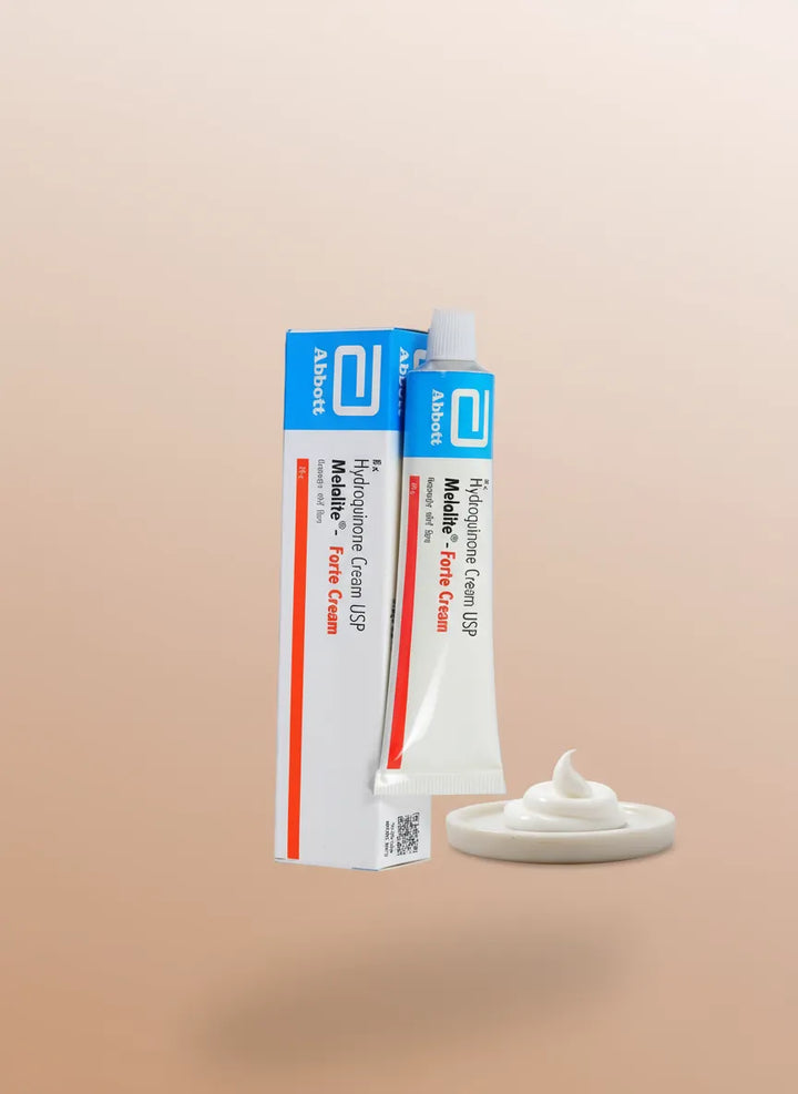 Hydroquinone Cream 4% with cream color background