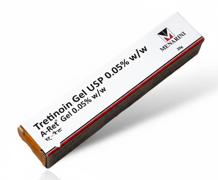 Tretinoin Gel 0.05% A-Ret 20g cream with white background