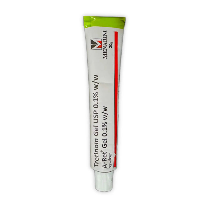 A-Ret Tretinoin Gel USP 0.1% 20g tube by Menarini – front view