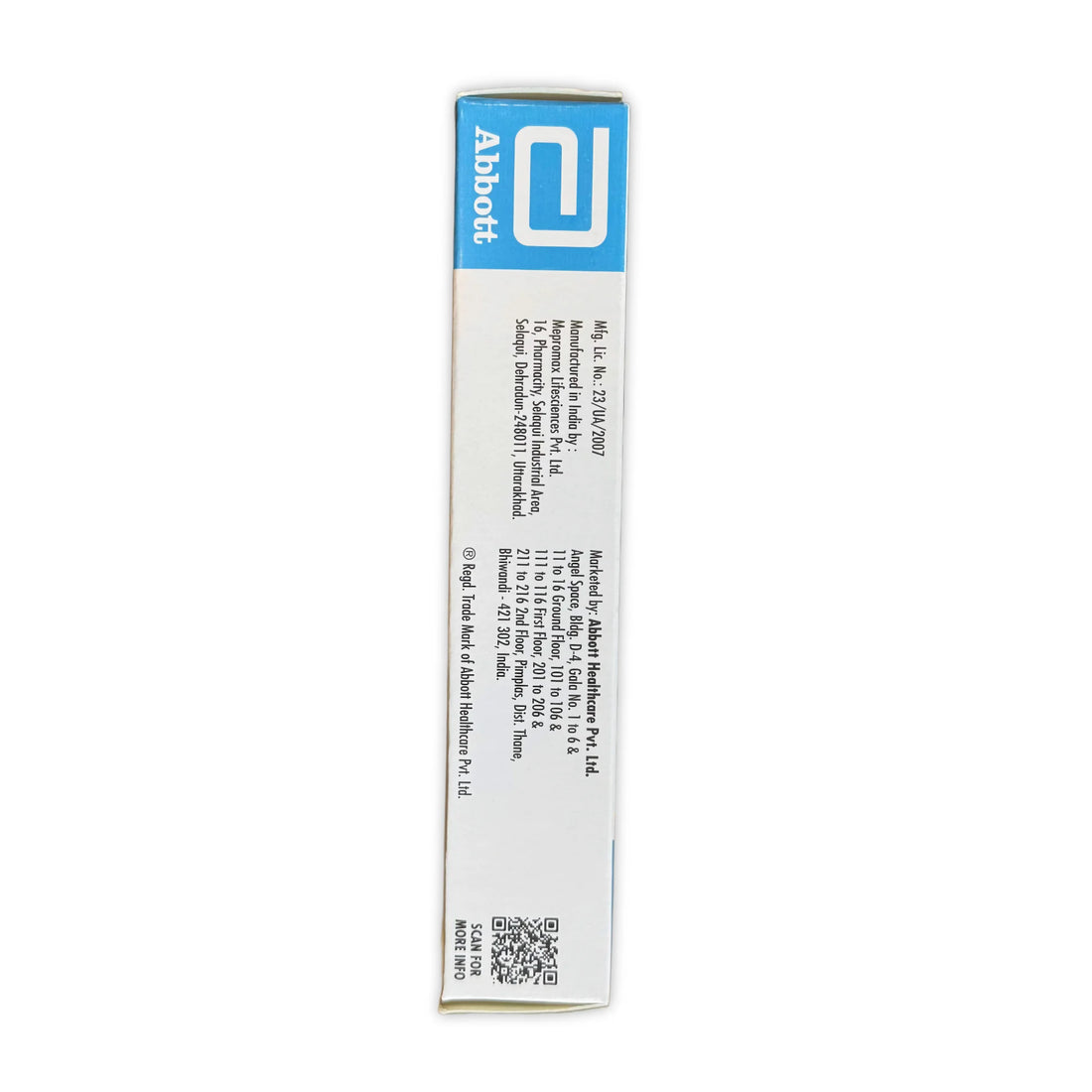 Melalite Forte Hydroquinone Cream USP 4% 30g outer box – manufacturer and distributor details side view