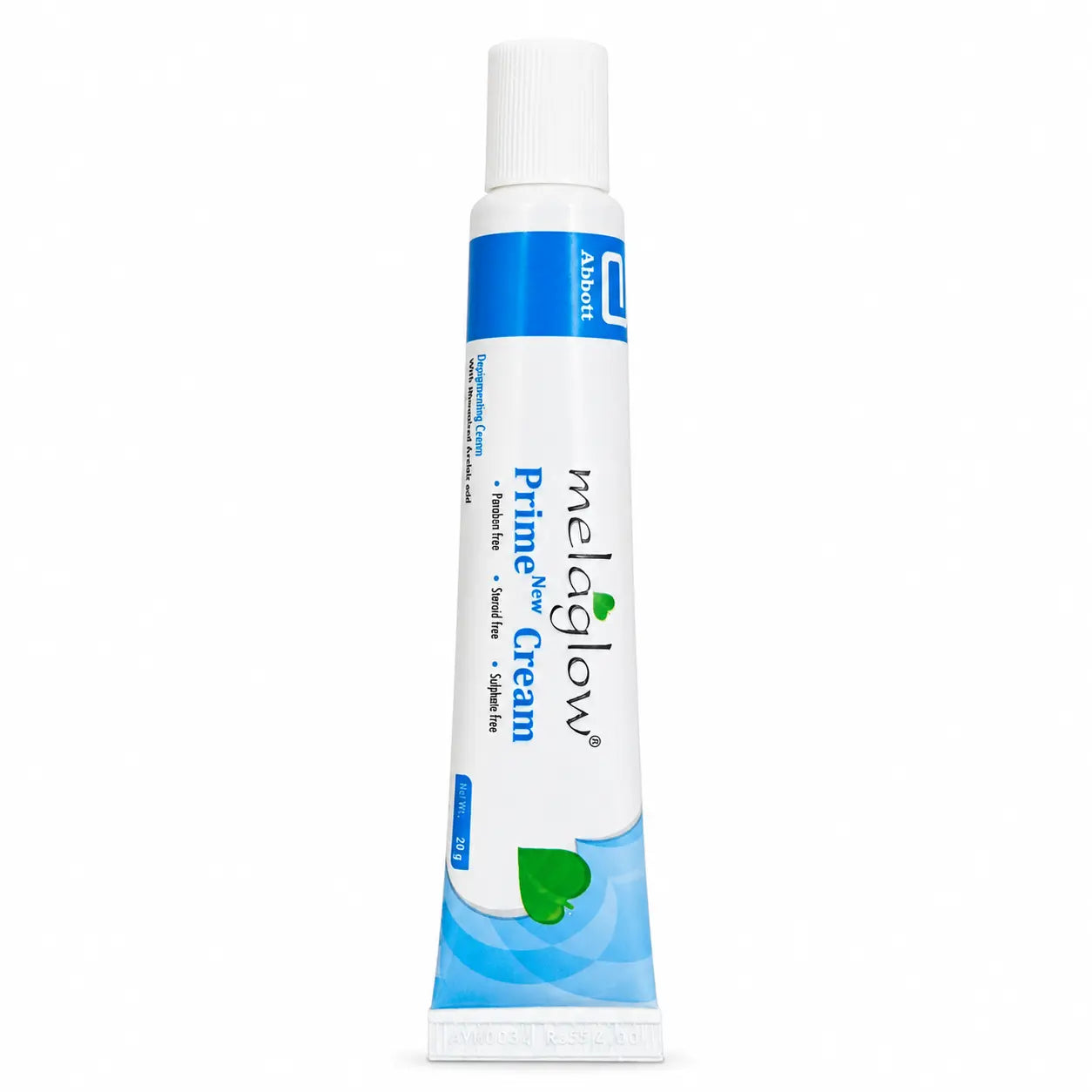 Melaglow Prime New Cream 20g tube front view on white background