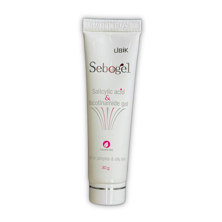 UBIK Salicylic Acid and Nicotinamide Gel 30g  for pimples tube front view
