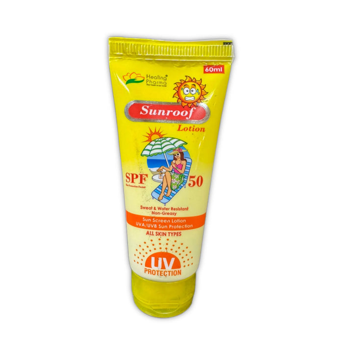 Sunroof Sunscreen Lotion SPF 50 by healing pharma tube front view 