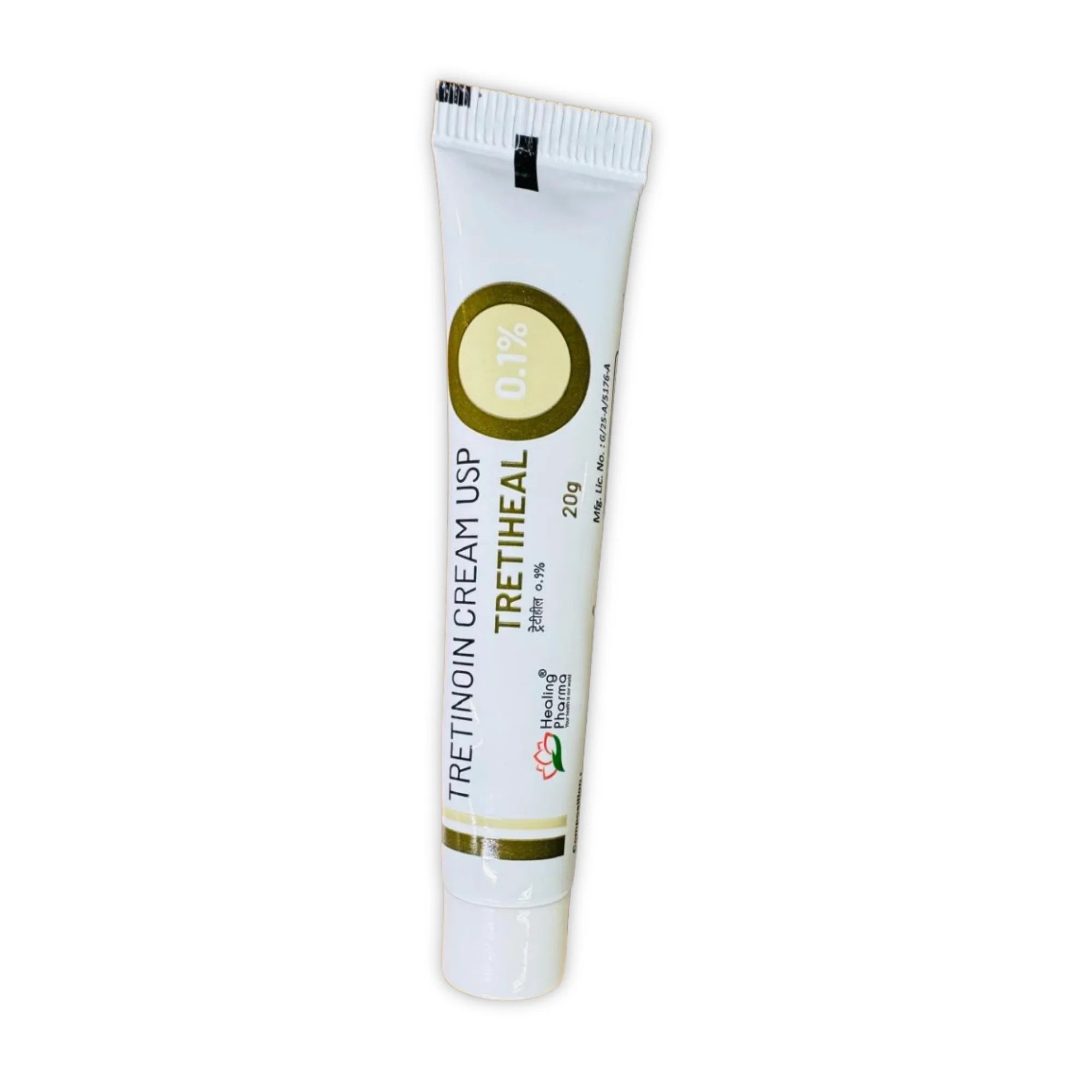 Tretiheal 0.1% Tretinoin Cream USP 20g tube by Healing Pharma - front view