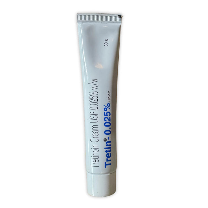 Tretin 0.025% Tretinoin Cream USP w/w 30g tube – front view