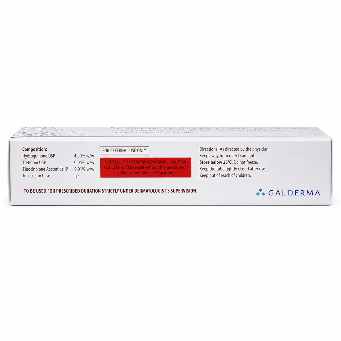 Tri-Luma Cream 15g side panel with composition and directions